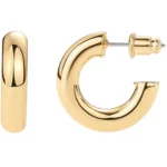 Gold Plated Lightweight Chunky Open Hoops for Women