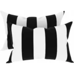 Pack of 2 Decorative Outdoor Solid Waterproof Striped Throw Pillow