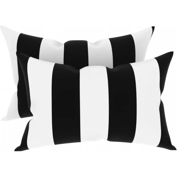 Pack of Decorative Outdoor Solid Waterproof Striped Throw Pillow