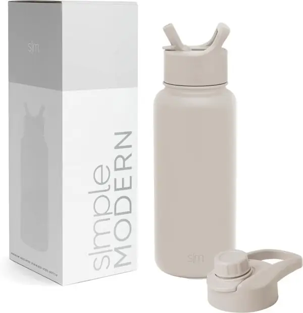 Simple Modern Water Bottle with Straw and Chug Lid Vacuum Insulated Stainless Steel Metal Thermos Bottles